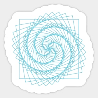 Geometric light blue square spiral - relaxing pattern Sticker